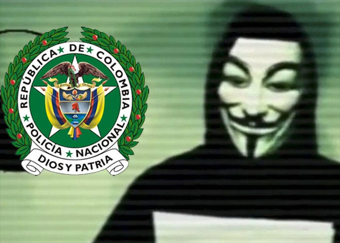 Anonymous habría hackeado la página de la Policía de Colombia