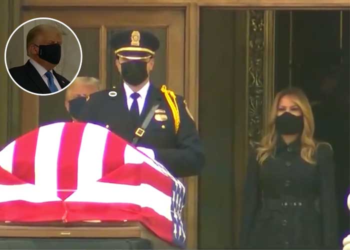 Fuerte abucheo a Donald Trump en su visita a los restos de jueza Ginsburg