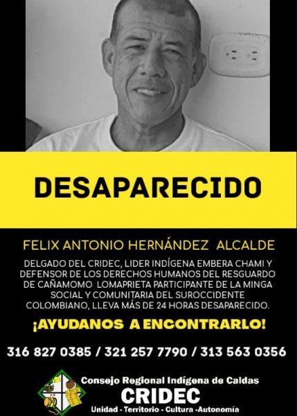 Alerta por desaparición de líder indígena en plena Minga - -- Las2orillas - Alerta por desaparición de líder indígena en plena Minga