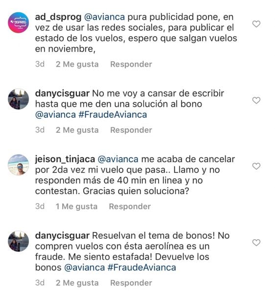  - ¿Avianca no responde por bonos de tiquetes? Lluvia de graves quejas en Instagram