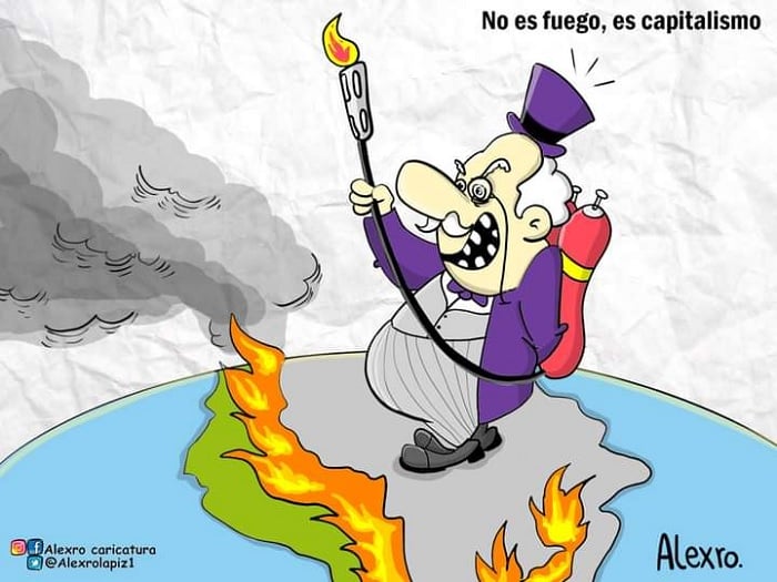 Caricatura: No es fuego, es capitalismo