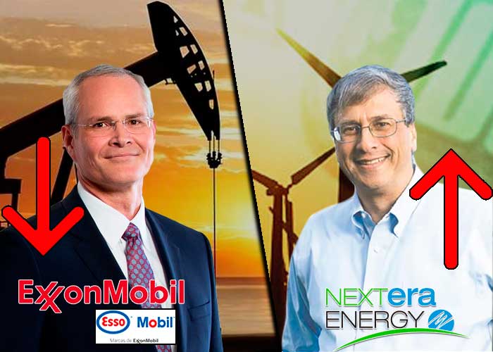 La caída de ExxonMobil y el ascenso de NEE, generadora de energías alternativas
