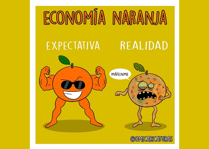 Caricatura: Economía naranja, expectativa versus realidad