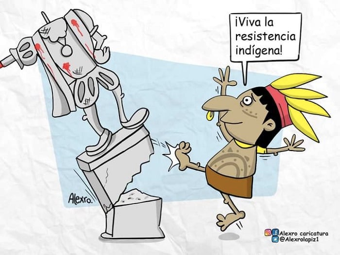 Caricatura: ¡Viva la resistencia indígena!