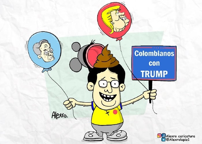 Caricatura: Colombianos con Trump