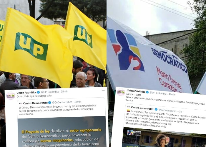 Dardazos de la UP al Centro Democrático por Twitter