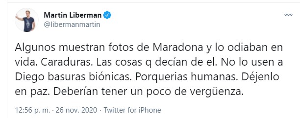  - "Dejen a Maradona en paz, basuras humanas"