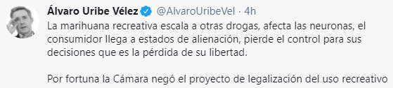  - Fuerte regaño de Cesar Augusto Londoño a Uribe por su mojigatería con la marihuana