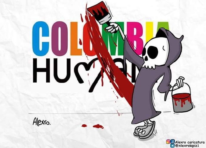 Caricatura: El exterminio de Colombia Humana