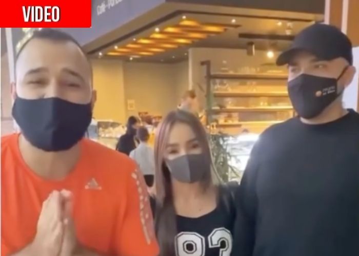 Hombre le juega pesada broma a Jessi Uribe y Paola Jara en pleno centro comercial