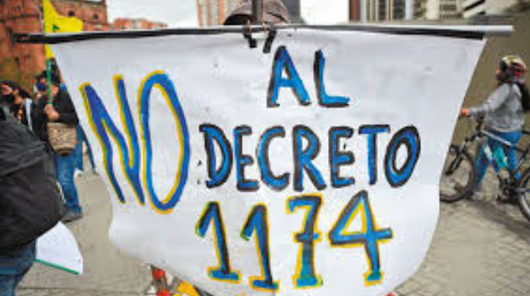 Resistencia ante la aplicación del decreto 1174 de 2020