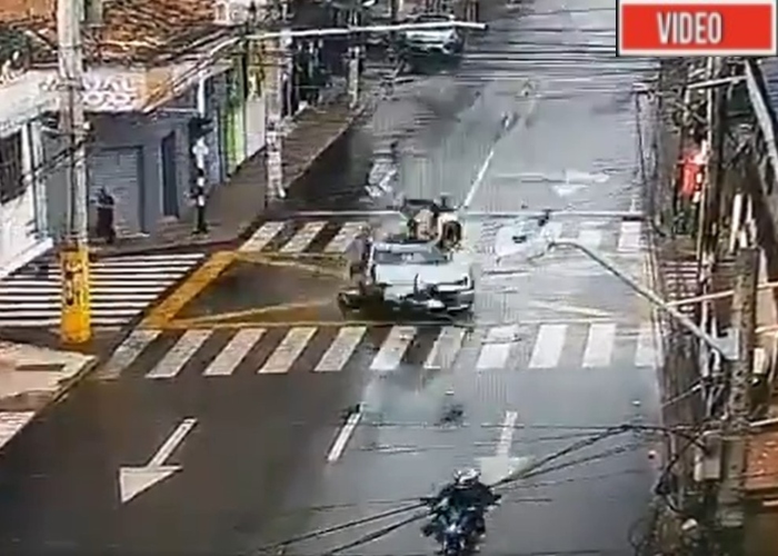 VIDEO: Conductor borracho provoca brutal accidente en Bello, Antioquia