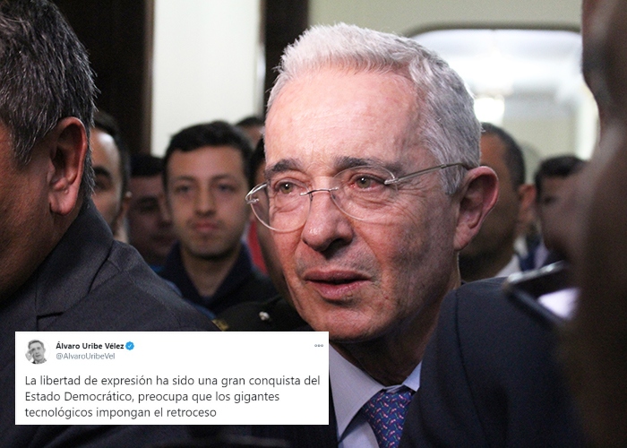 Álvaro Uribe arremete contra Twitter por cierre de la cuenta de Trump