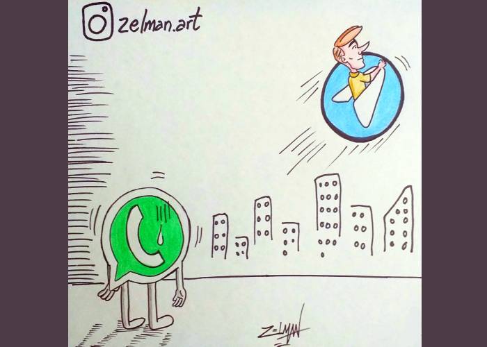 Caricatura: Éxodo en WhatsApp