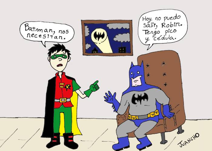 Caricatura: Cuarentena en la Baticueva