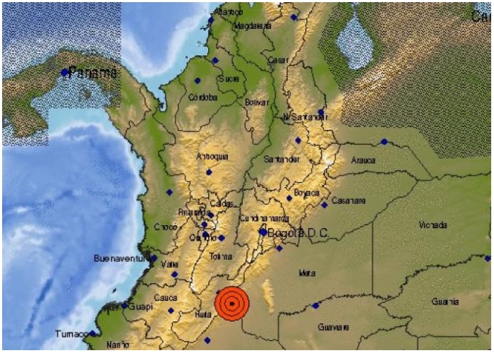 Reportan fuerte temblor de magnitud 5,1 en Colombia
