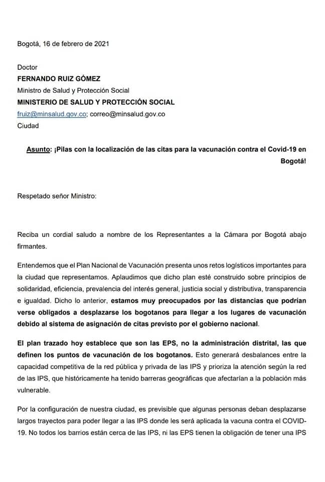  - Tatequieto a las EPS en el manejo de la vacunación, le piden al Minsalud