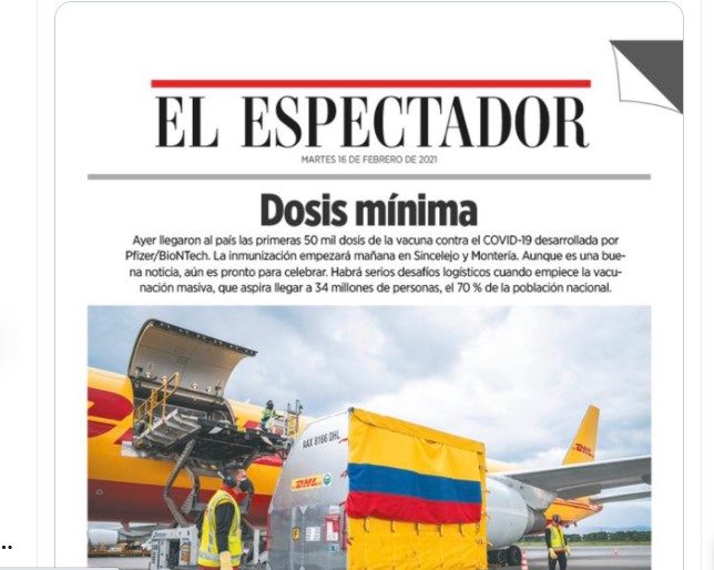  - "Dosis Mínima": la gran porta de El Espectador sobre la llegada de las vacunas