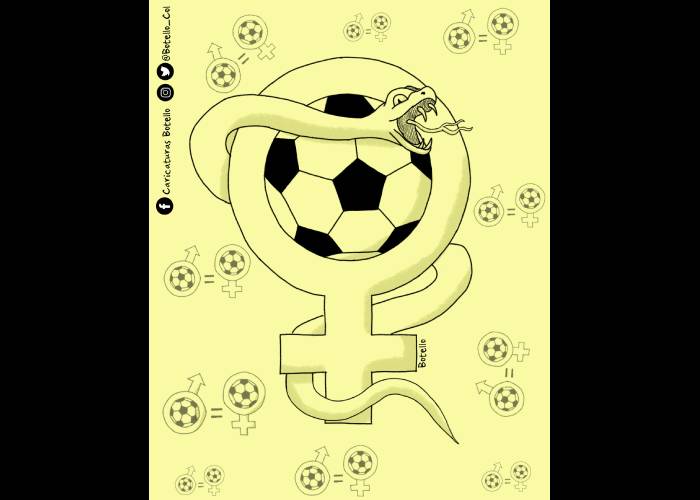 Caricatura: Machismo en el fútbol femenino