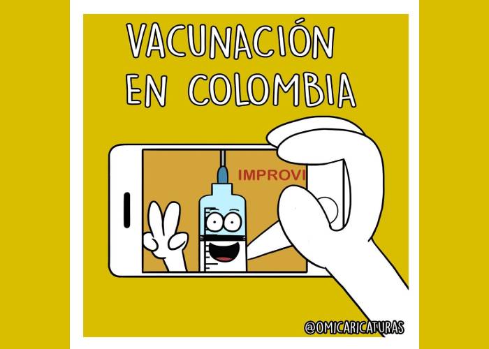 Caricatura: La vacunación en Colombia