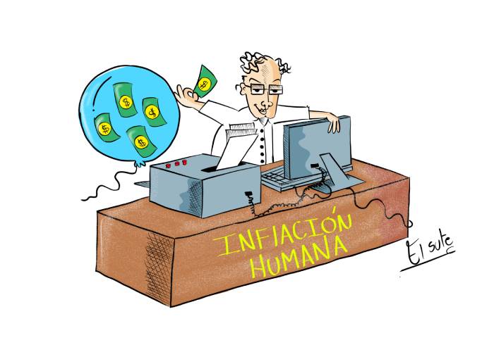 Caricatura: Inflación humana