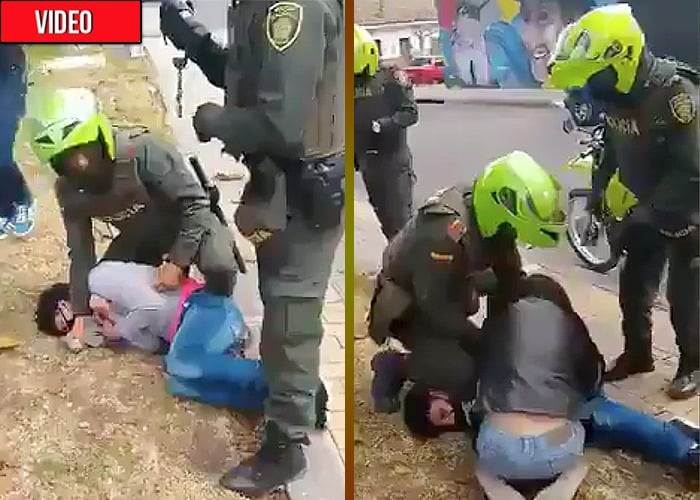 Policía golpea, esposa y captura a menor de edad por usar mal el tapabocas