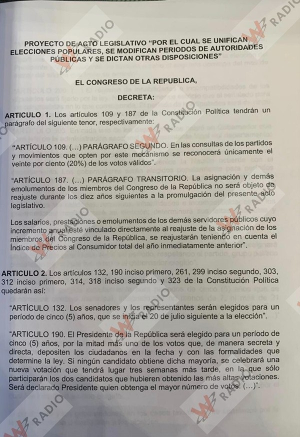 Este es el proyecto de ley que ampliaría a 5 años el periodo del ...