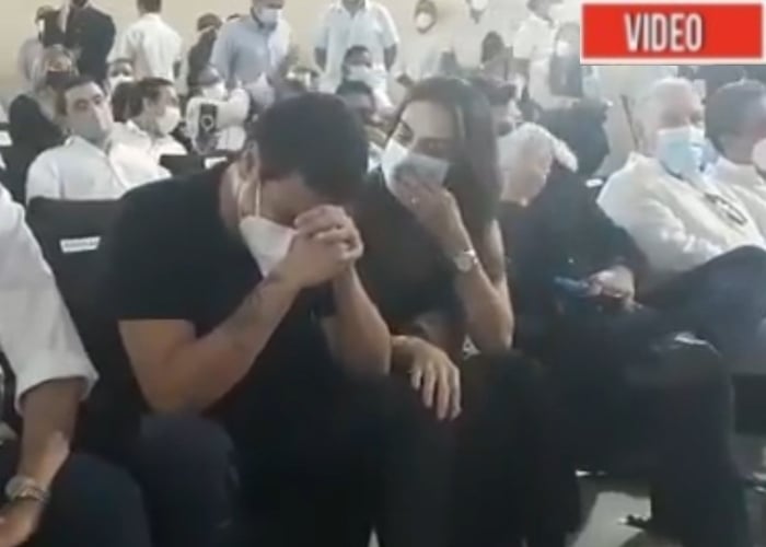 VIDEO: El llanto de Silvestre Dangond en el funeral de Jorge Oñate