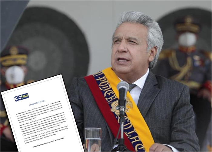El partido del presidente ecuatoriano Lenín Moreno, expulsa al mandatario de sus filas