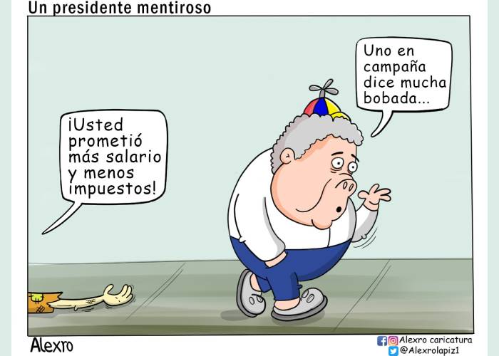 Caricatura: Un presidente mentiroso