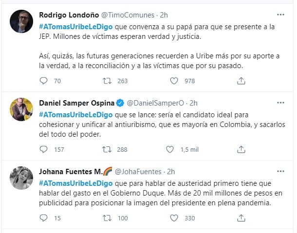  - Palo a Tomás Uribe por su entrevista en la W Radio