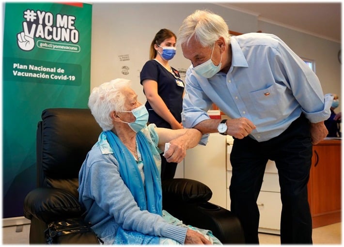 El plan de vacunación del presidente Piñera puso a Chile como el número uno del mundo