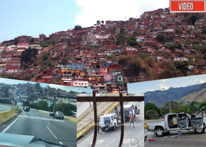 VIDEO: Campo de guerra en plena autopista de Caracas, Venezuela
