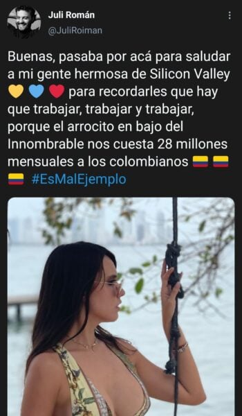 Usan cuenta falsa de Julian Román para denigrar de Natalia Bedoya - -- Las2orillas - Usan cuenta falsa de Julian Román para denigrar de Natalia Bedoya