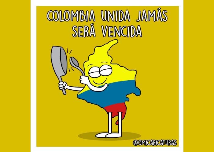 Caricatura: Colombia unida jamás será vencida