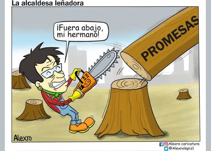 Caricatura: La alcaldesa leñadora