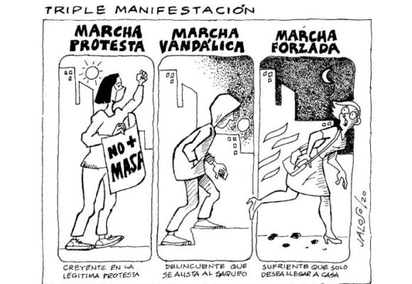 Caricatura: Triple manifestación
