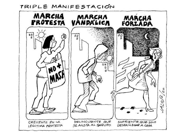 Caricatura: Triple manifestación