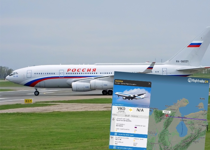 El avión de Putin que irrumpió en territorio colombiano