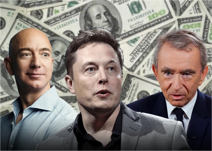 Bezos, Musk y Arnault los más ricos del mundo