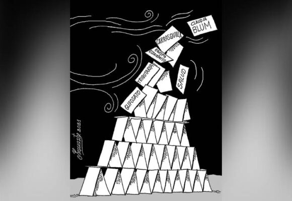 Caricatura: Castillo de naipes