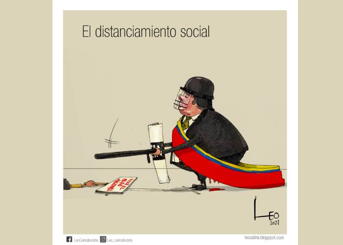 Caricatura: Distanciamiento social