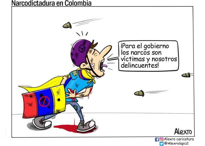 Caricatura: Narcodictadura en Colombia