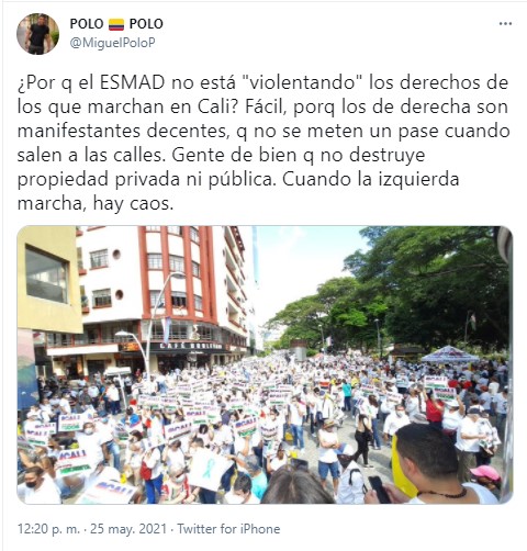  - Polo Polo trata de cocainómanos a manifestantes contra el gobierno Duque