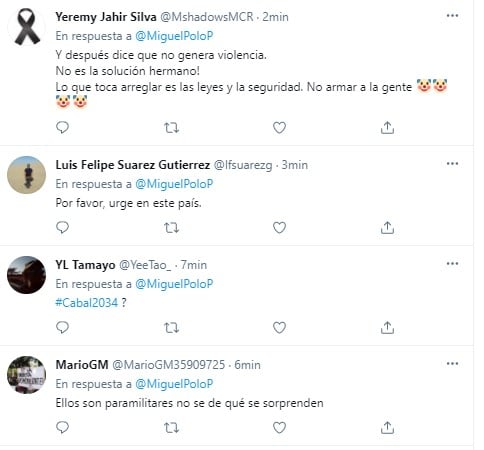  - "En el 2034 legalizaremos el porte de armas": promesa presidencial de Polo Polo