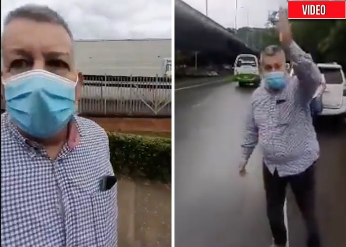 Escolta uribista amenaza con darle bala a artistas que hacían grafitis