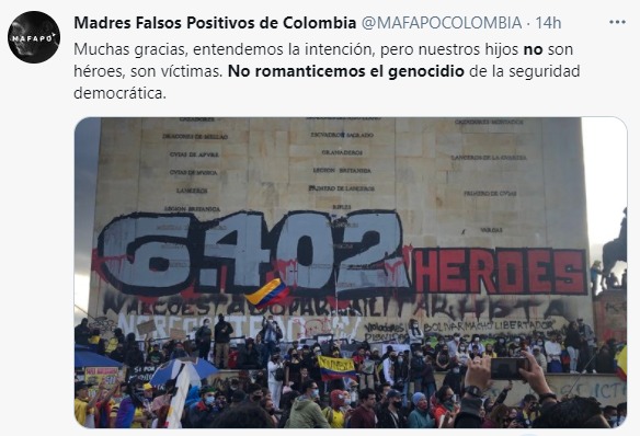  - Duro regaño de Madres de Falsos Positivos a manifestantes