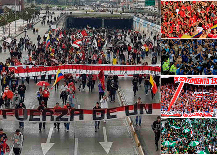 La protesta se le metió al futbol y las barras terminaron en las calles