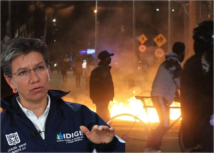 Claudia López rompe en llanto ante una Bogotá en llamas