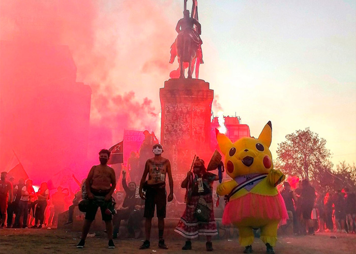 Manifestantes de las marchas de Chile lograron llegar a la Asamblea Constituyente